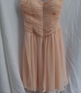 Unique Vintage Strapless Peach Dress